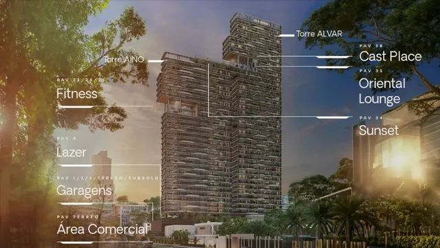 Apto 3/4 e 3 suítes de 175 m² no Condomínio AAlto (Lançamento) com 3 vagas por 1.358.265