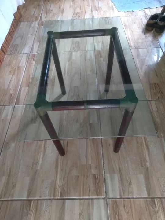 Mesa De Centro Minimalista Parte Superior Em Vidro - Foto 4