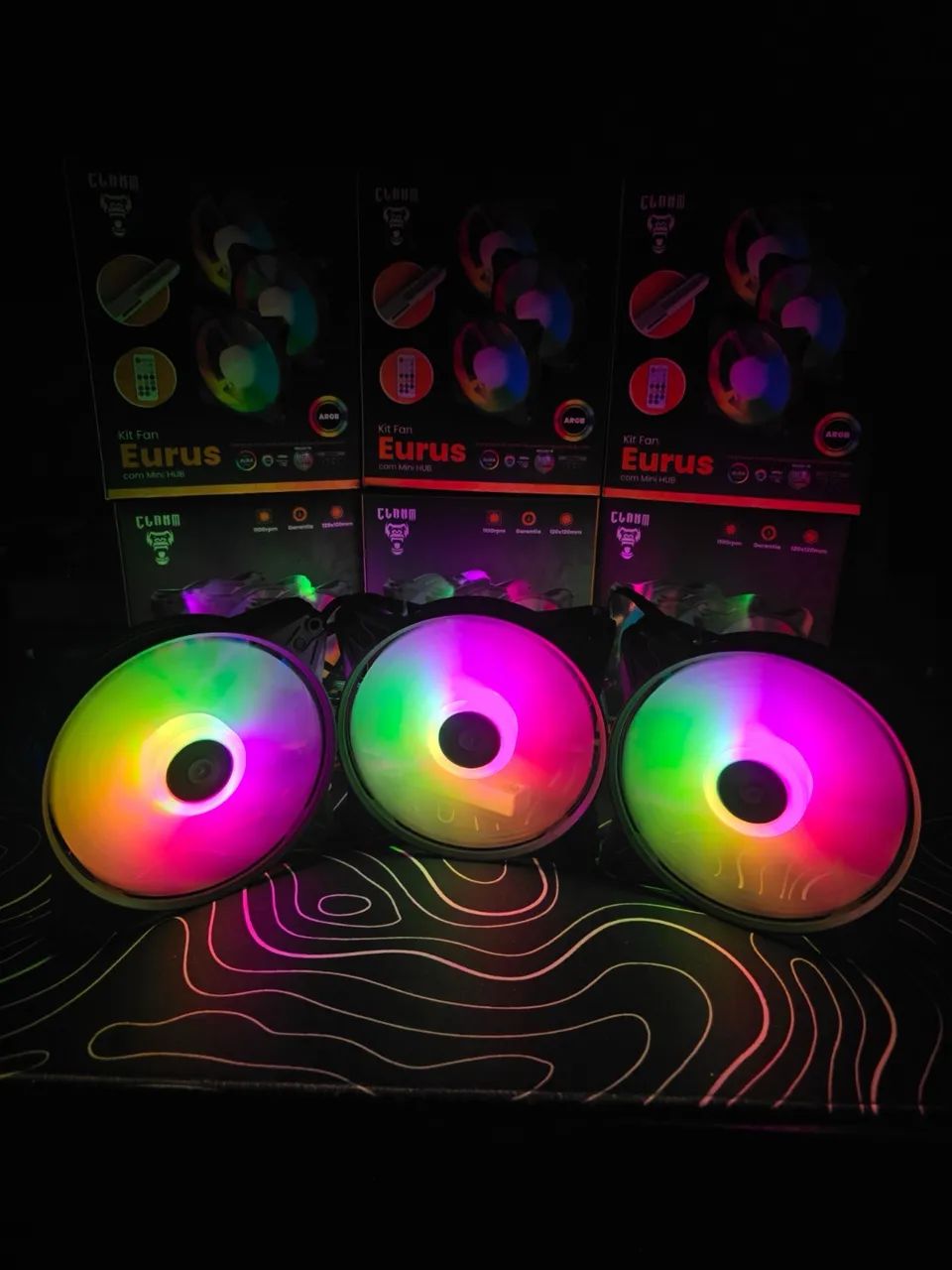 Kit 3 Fans ARGB 6 Pinos + Controladora - Foto 2