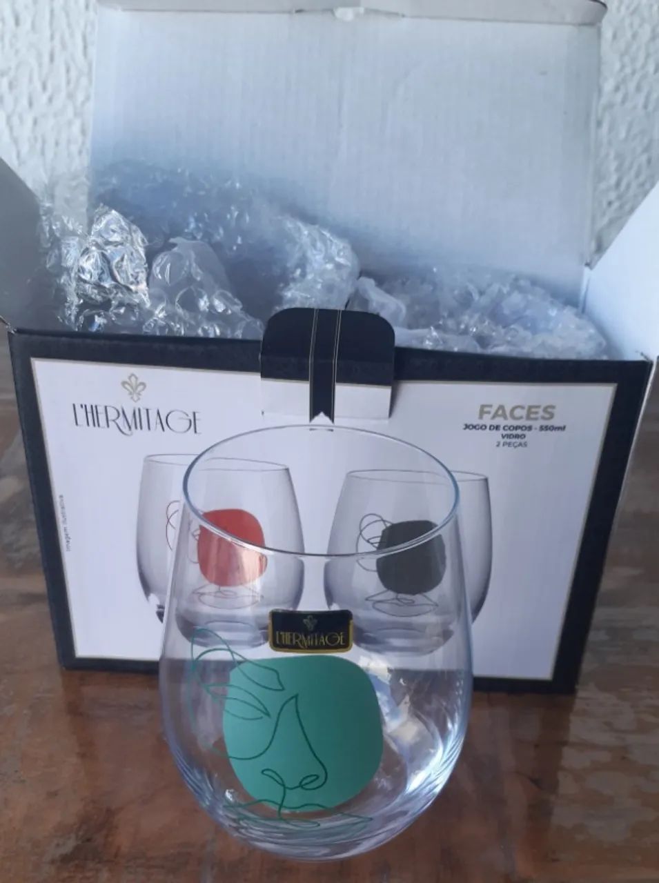 Kit com 2 Copos L?Hermitage Faces (na caixa): - Foto 4