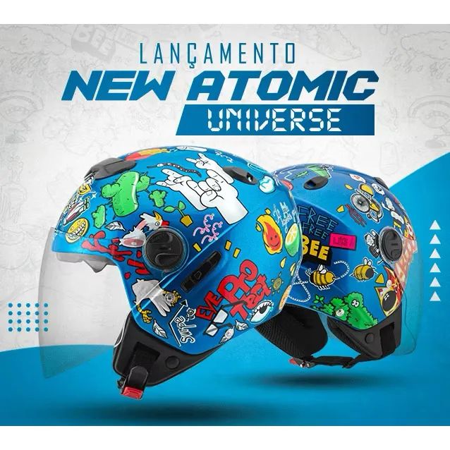 Capacete Moto Aberto New Atomic Universe Lançamento Oferta - Foto 4