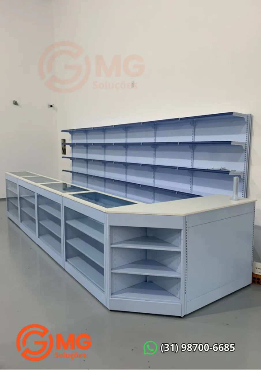 Balcão Vitrine de Aço Branco - Foto 4