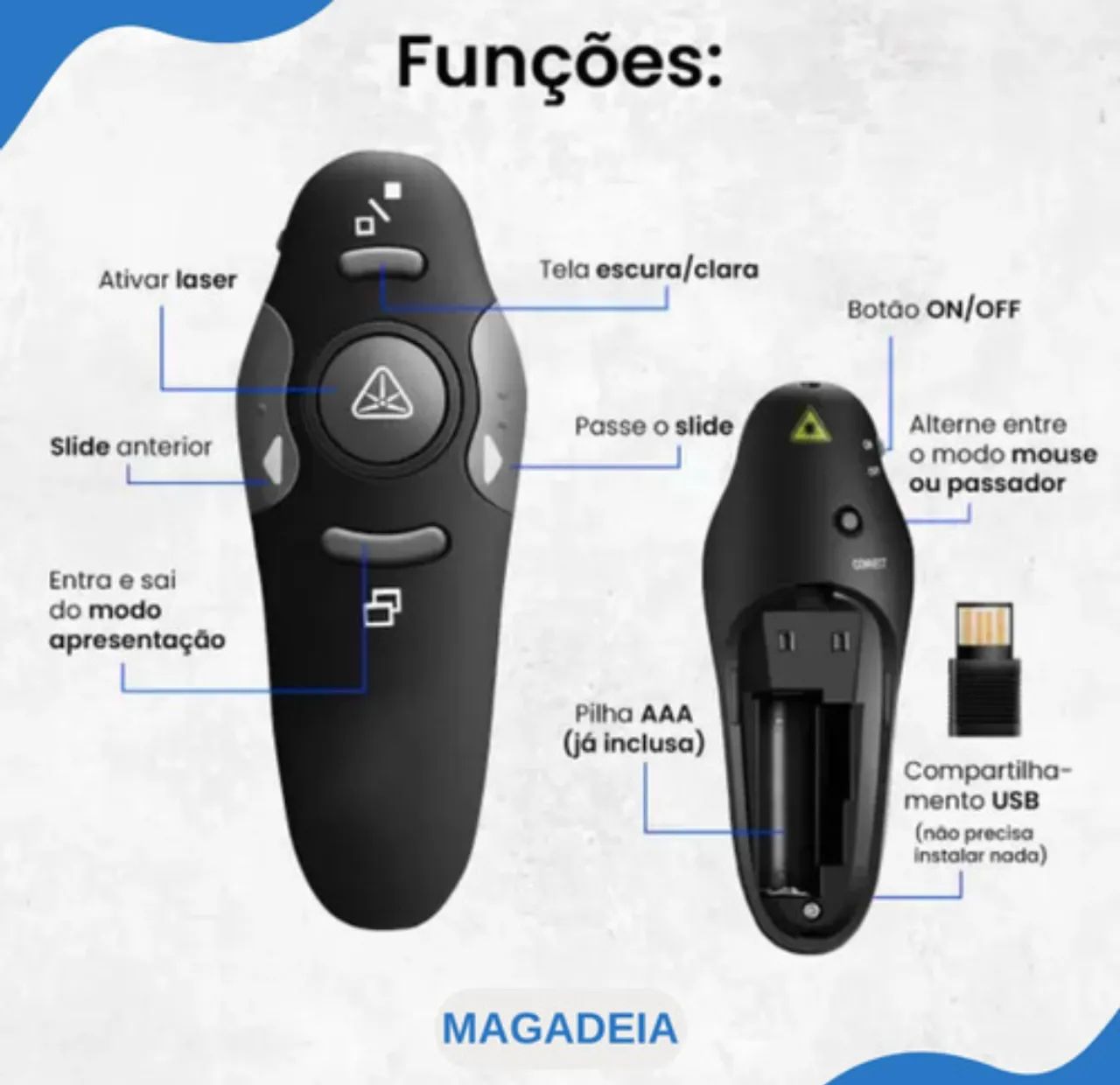 Controle apresentador Powerpoint novo - Foto 4