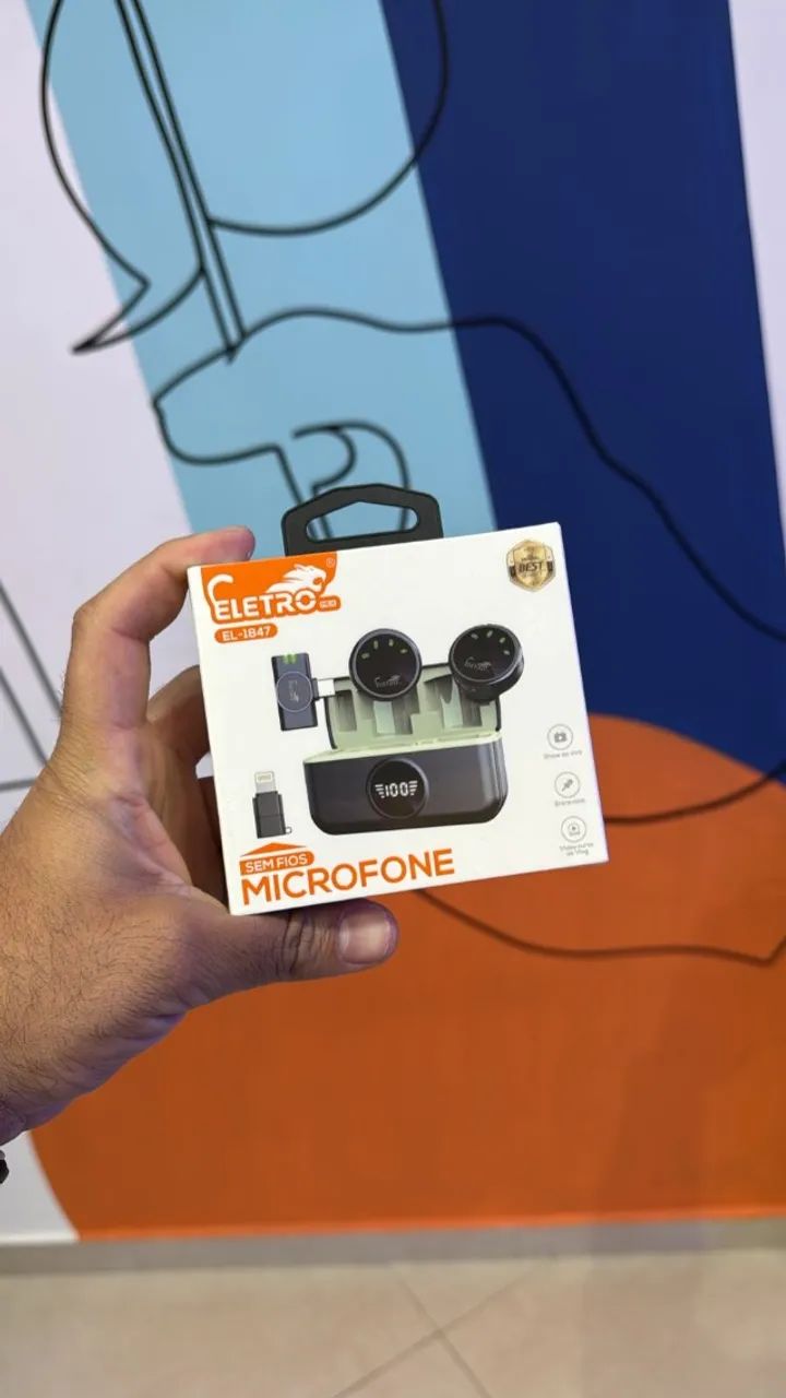 Microfone Lapella EletroMex El 1847 - combo USB c/ Lightning - $180,00