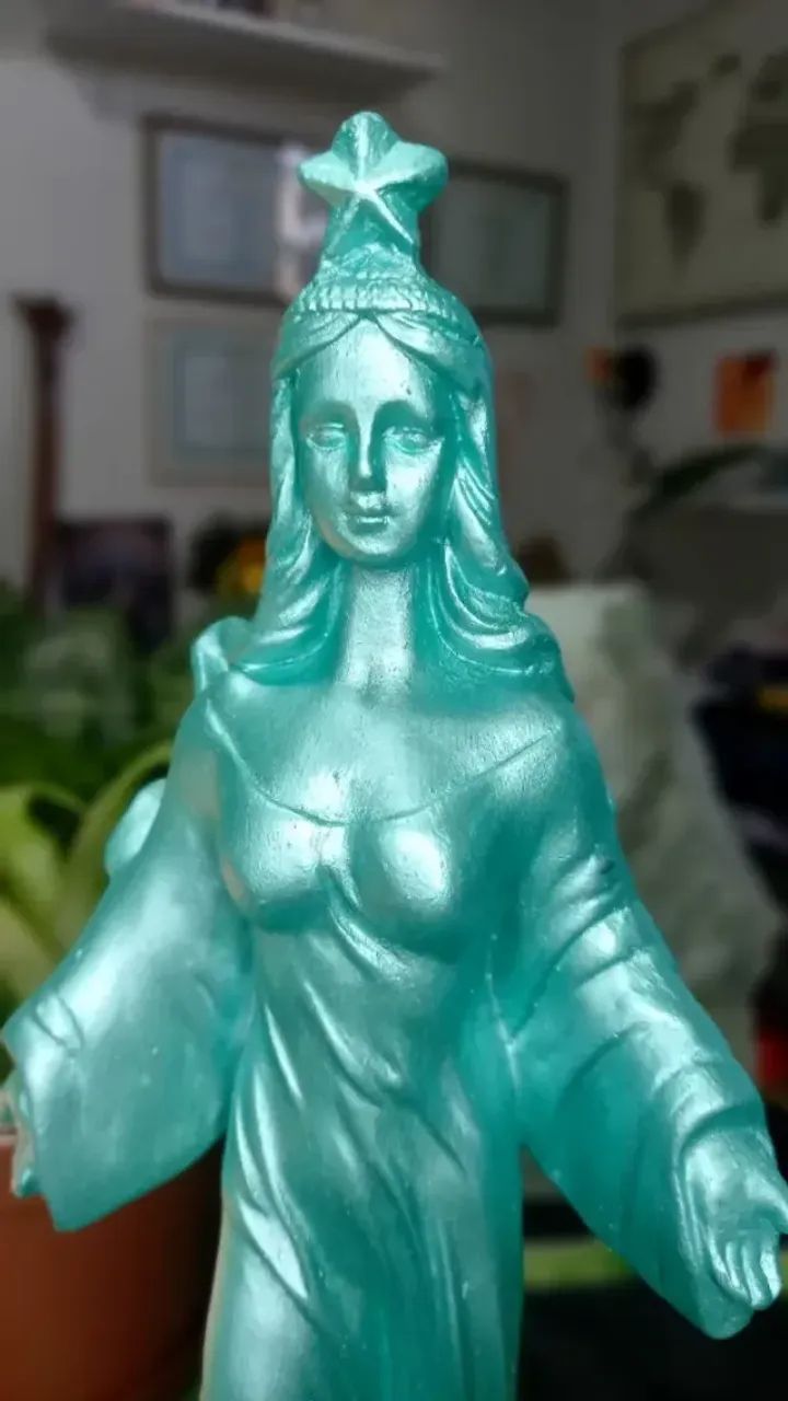 Imagem de Yemanja em gesso e pintada à mão - Foto 3