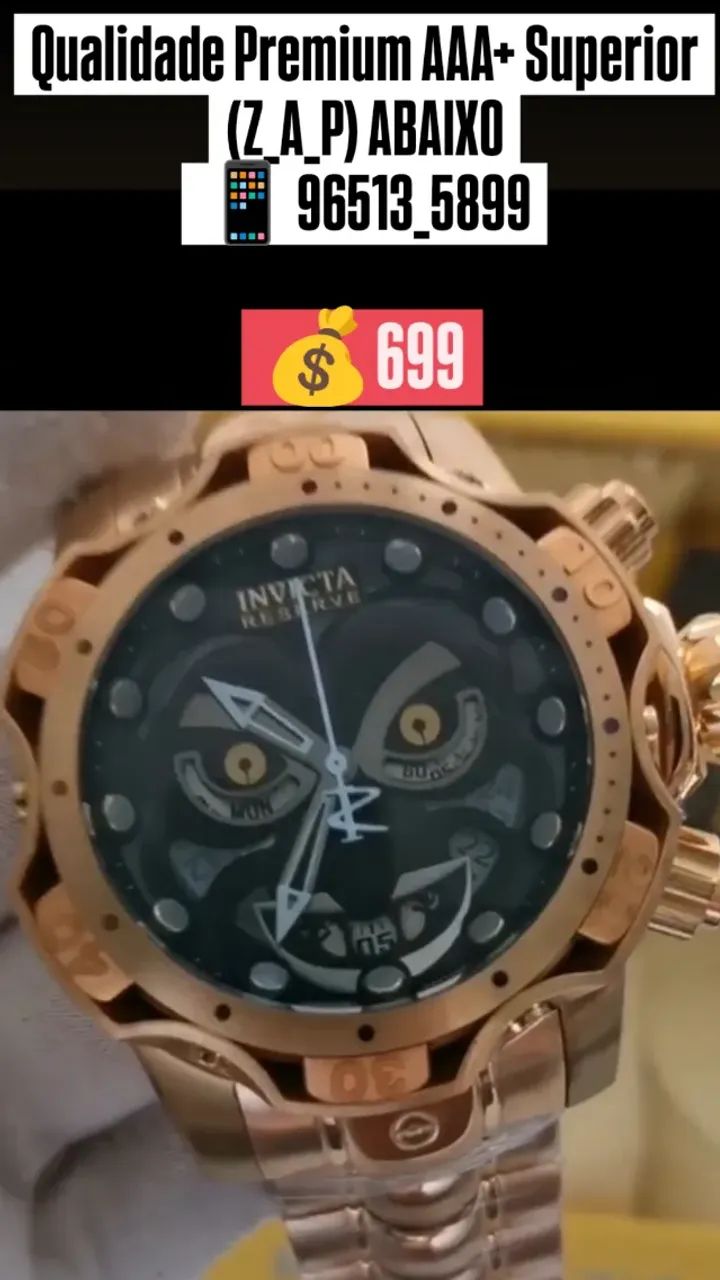 Relógio INVICTA RESERVE JOKER MULTIFUNCIONAL DOURADO  - Foto 2