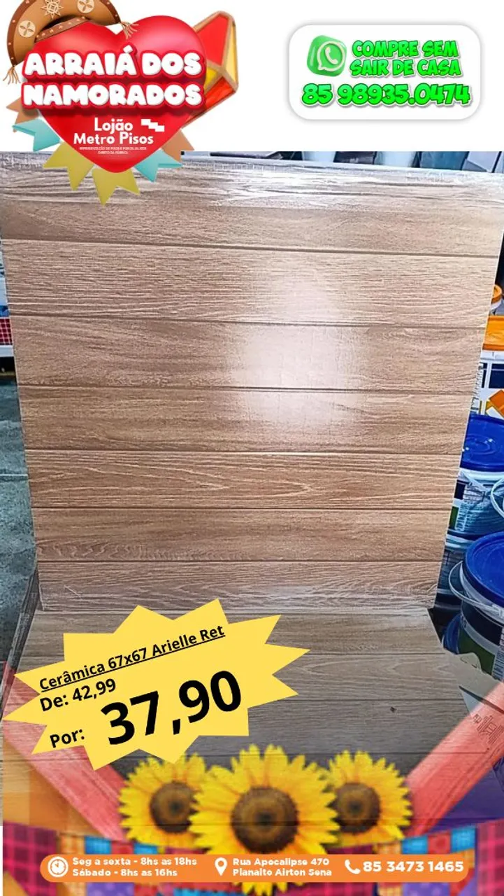 Cerâmica Arielle Ret 67x67 - Oferta Imperdível!