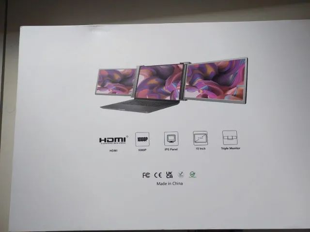 Extensor de monitor de laptop, suporte de monitor triplo de 15 polegadas FHD 1080 p ips,   - Foto 4
