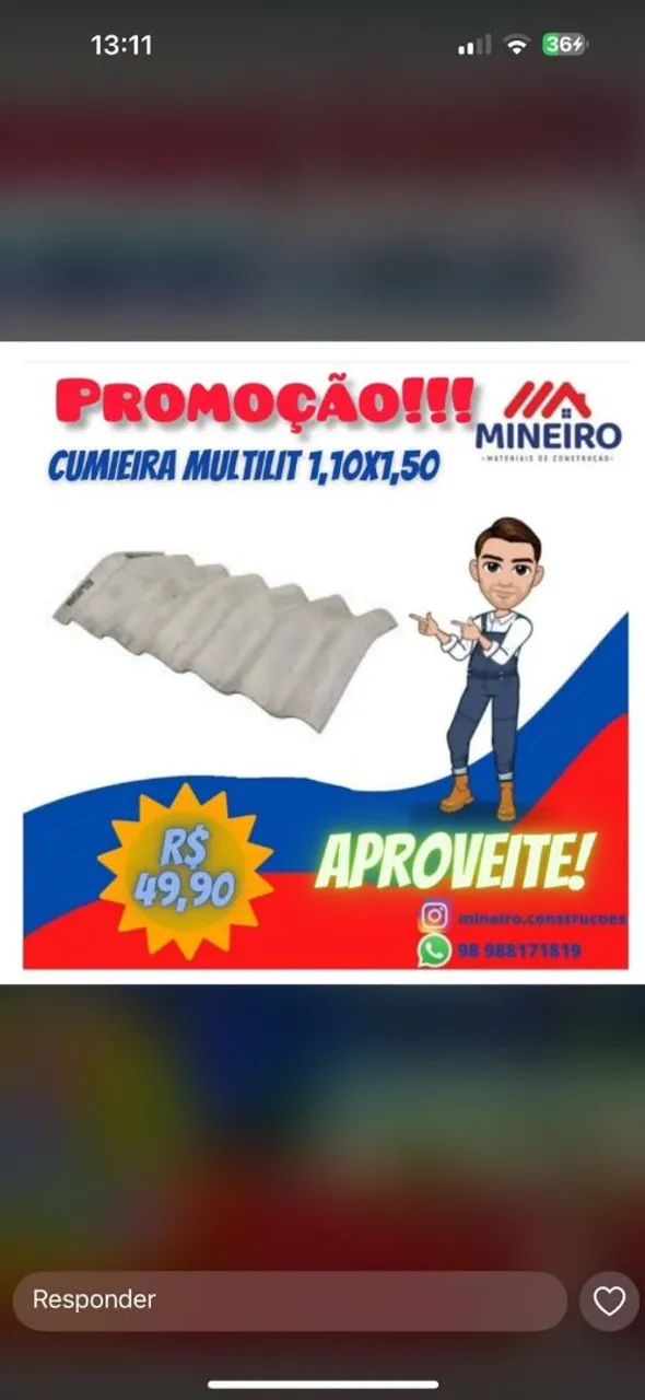 Cumieira Multilit 1,10x1,50 em PROMOÇÃO!!!