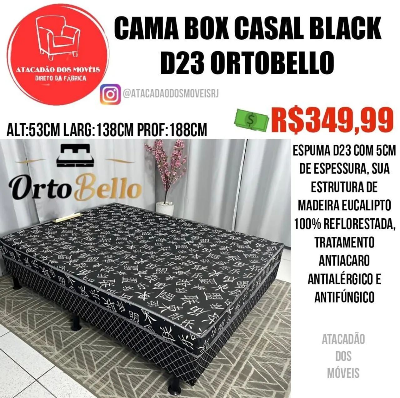 Cama Box Casal d23 black bello - Foto 3