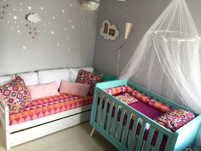 Berço Infantil bebe retrô Azul  Azul Tiffany - Foto 2