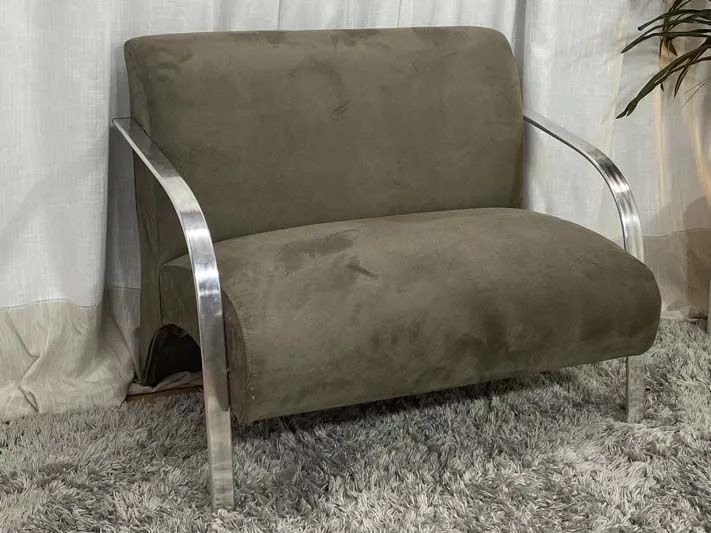 Conjunto de Poltronas 2x1x1 Lugares Marrom Braço Alumínio  - Foto 2