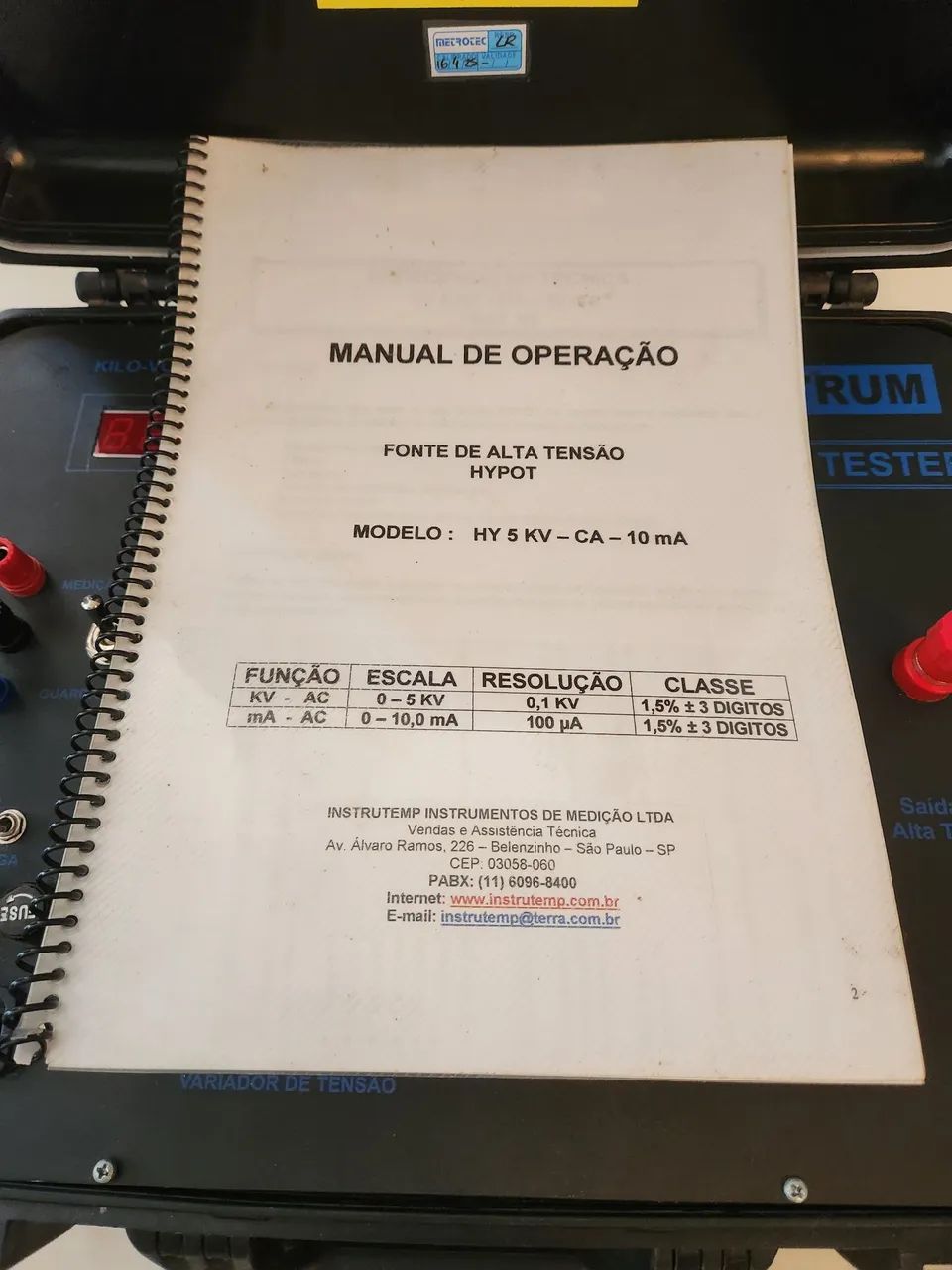 Hipot Instrutemp HY 5KV - CA - 10 mA - Foto 4