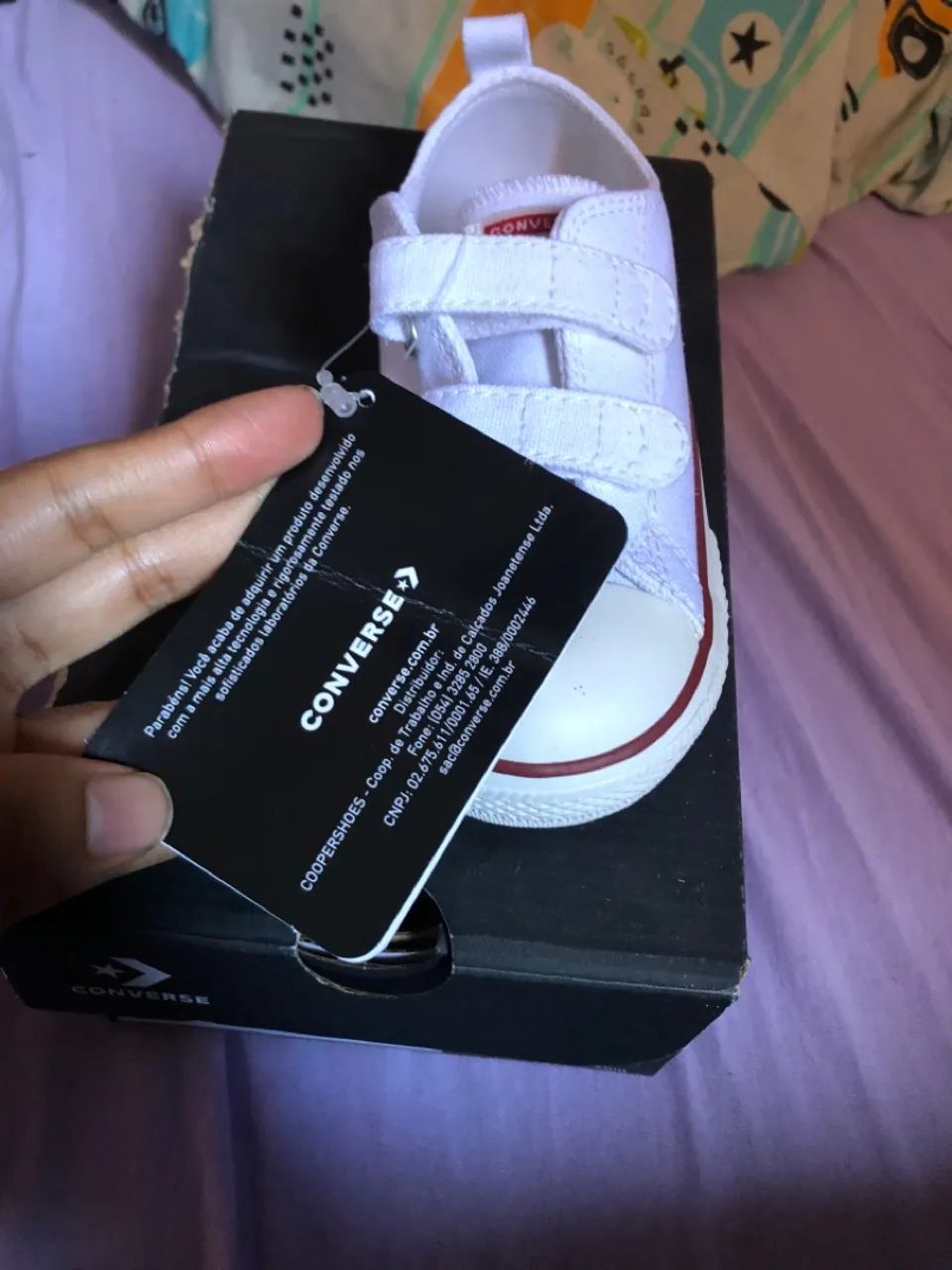 Converse Infantil Branco com Velcro - Foto 2