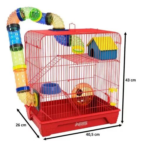 Gaiola para hamster vermelha grande 