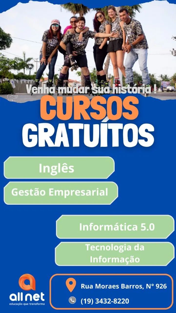 Cursos grátis presencial 