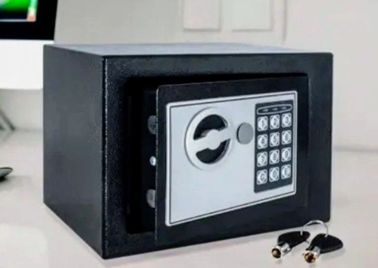 Cofre Digital Eletrônico Com Senha e Chave - produto Novo  - Foto 2