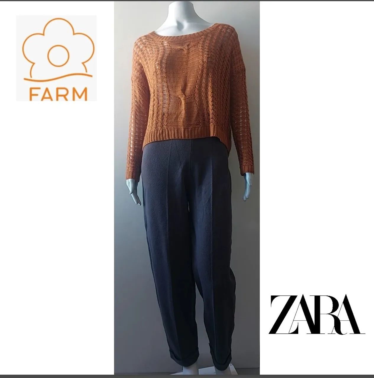  Zara e farm kit Calça e Blusa Tricot