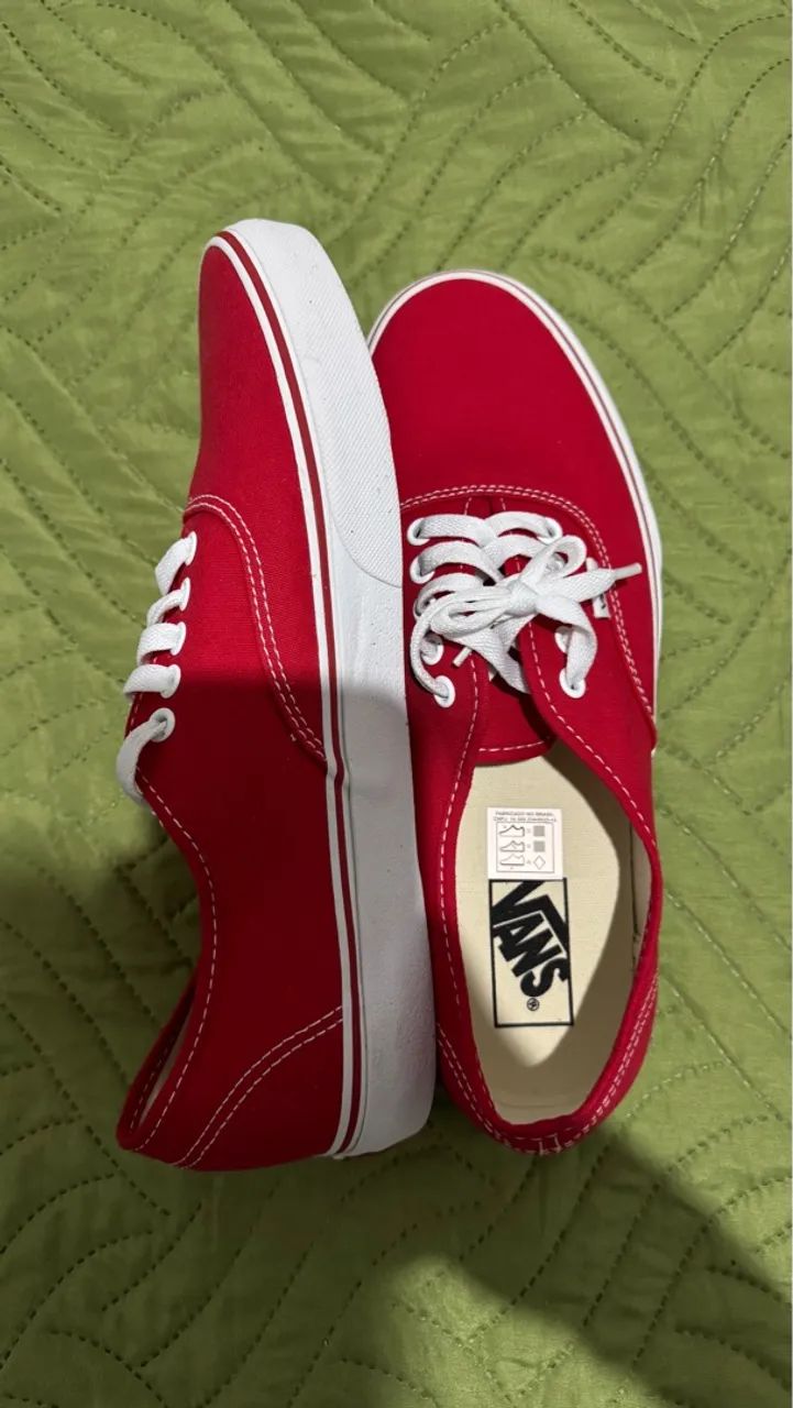 Sapato Vans Tenis Vans Authentic Vermelho Masculino TÊNIS