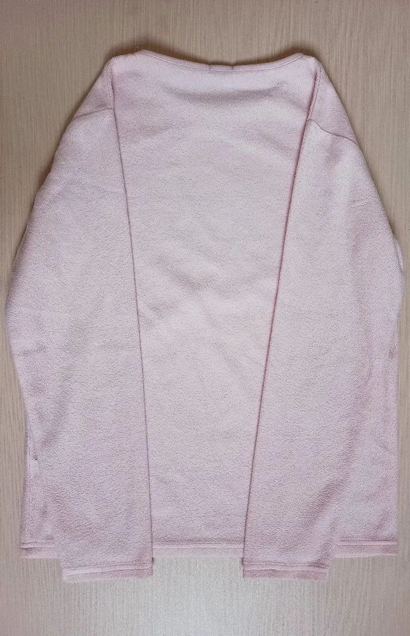 Blusa Infantil Rosa Manga Longa em Fleece - Foto 3