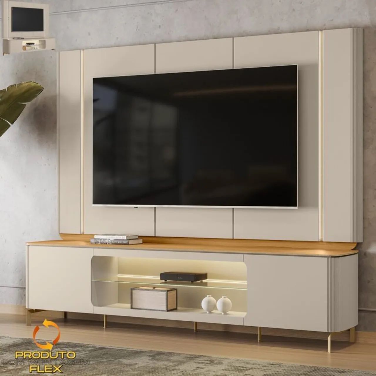 Painel + Rack Santorini Pronta Entrega 