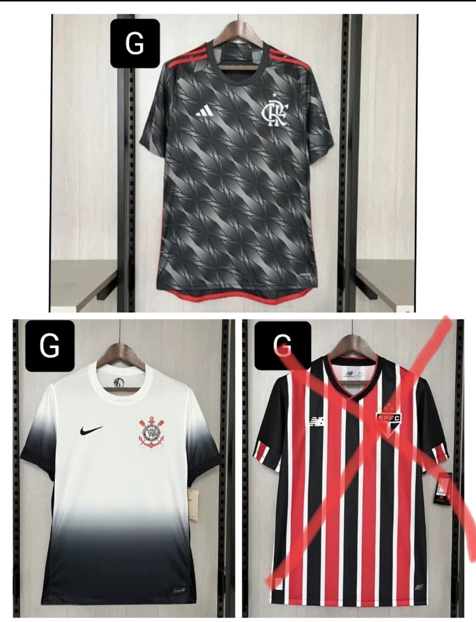 Camisas de Times de Futebol - Flamengo ou Corinthians tamanho G