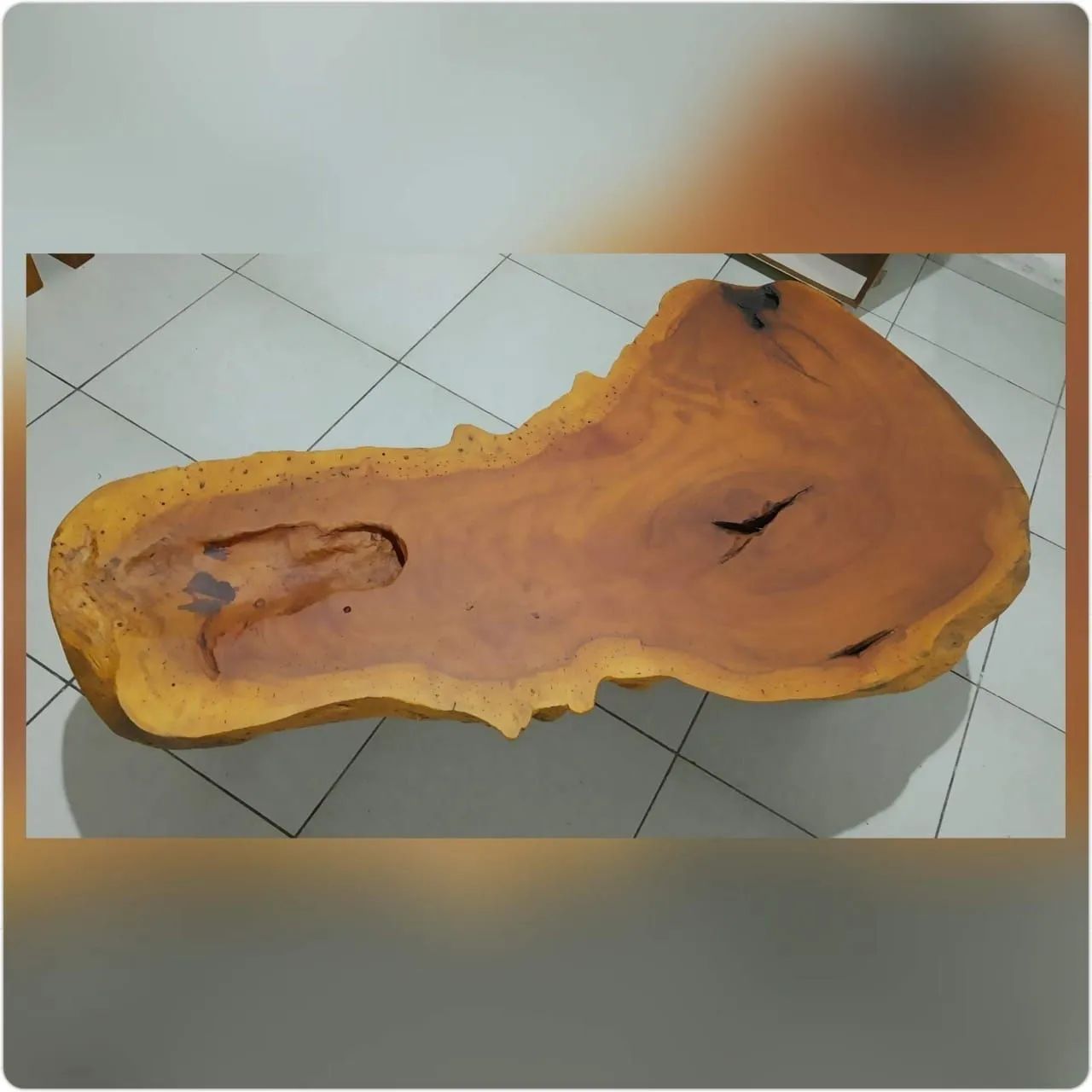 Mesa de Centro Rústica em Madeira Maciça - Foto 5