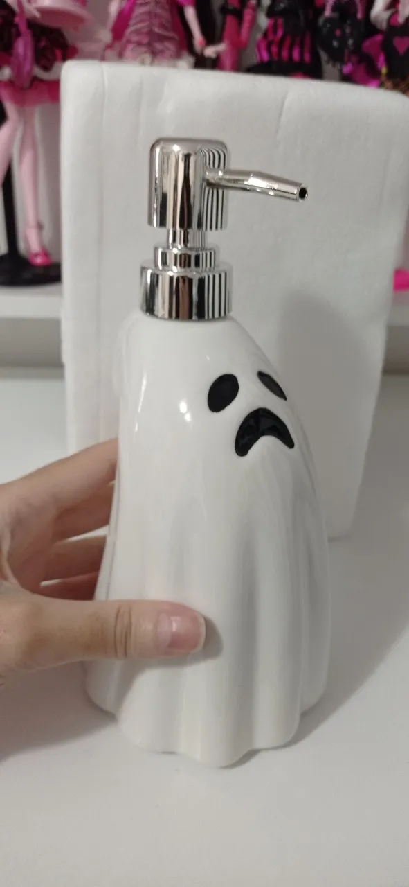 Dispensador de sabonete Spooky Ghost Halloween para banheiro