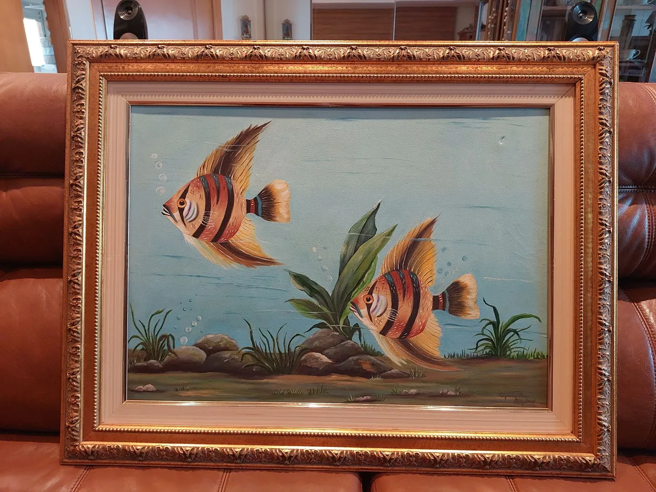 Quadro floral tela e moldura - Decorações Para Casa - Recanto do