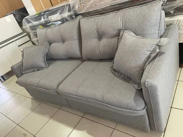SOFA CAMA 2.20 MT MOLAS ENSACADAS EM LINHO D33 LUXO - Foto 2
