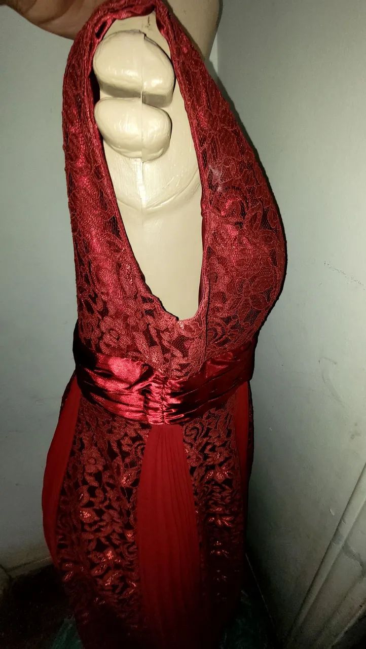 Vestido de festas g, vinho/vermelho  - Foto 3