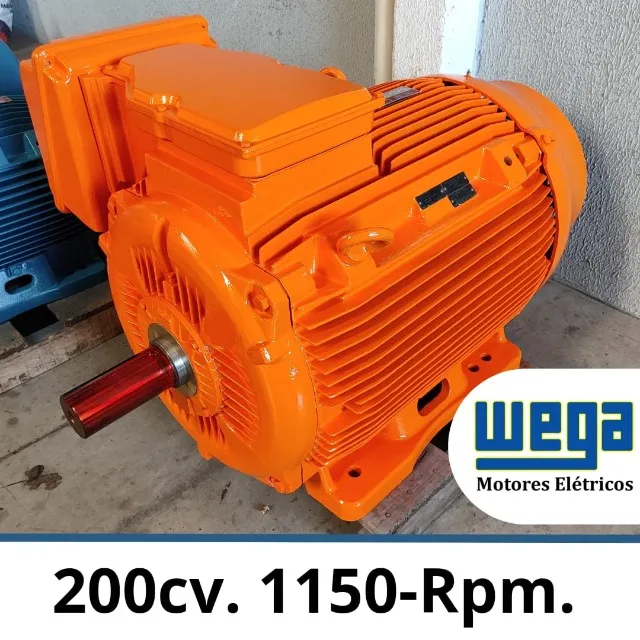 Motor elétrico Weg 200cv 1150-Rpm (6 polos) recondicionado com 1 ano de garantia.