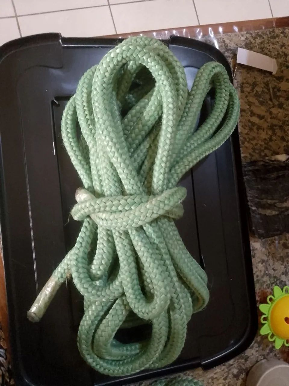 Corda de nylon verde grossa 7m