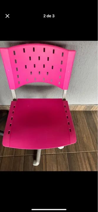 Cadeira de Escritório Giratória Rosa - Foto 3