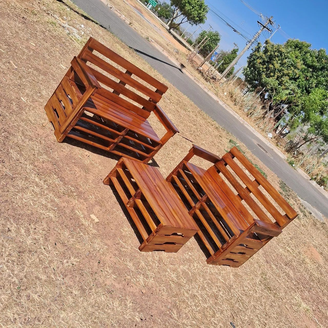 Jogo de bancos em palete  - Foto 2
