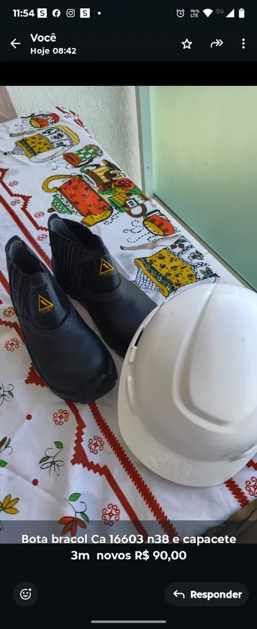 Bota Bracol CA 16603 n38 + Capacete 3M