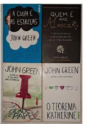 Coleção John Green, 10 reais cada.