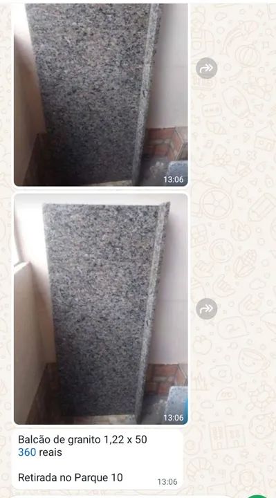 Balcão de Granito cinza 1,22 x 50