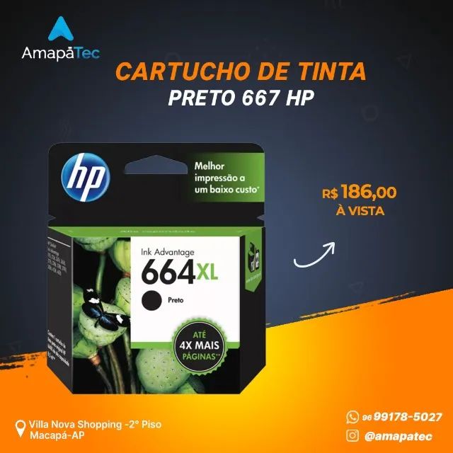 Cartucho Hp 664 Xl Preto