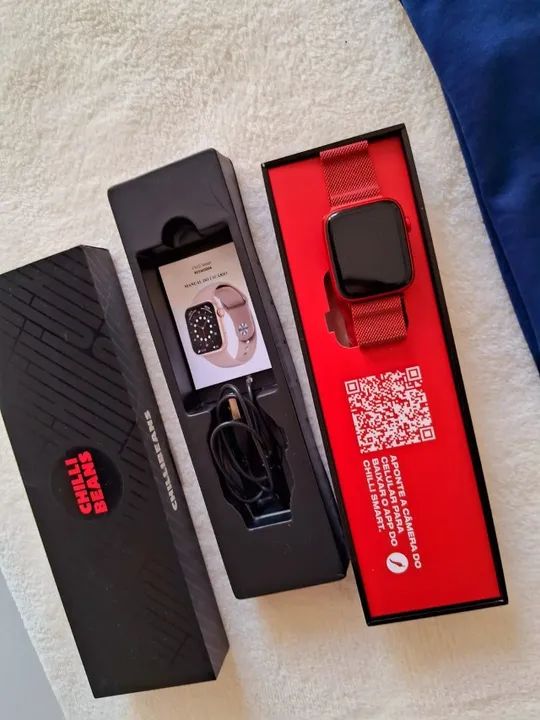  relógio smartwatch Chilli Beans unissex reverse cor vermelho, novo, na caixa, nunca 