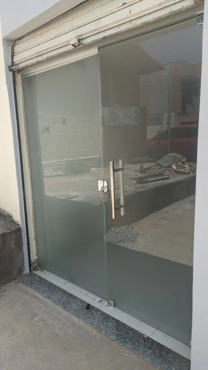 Porta de vidro temperado adesivo fosco