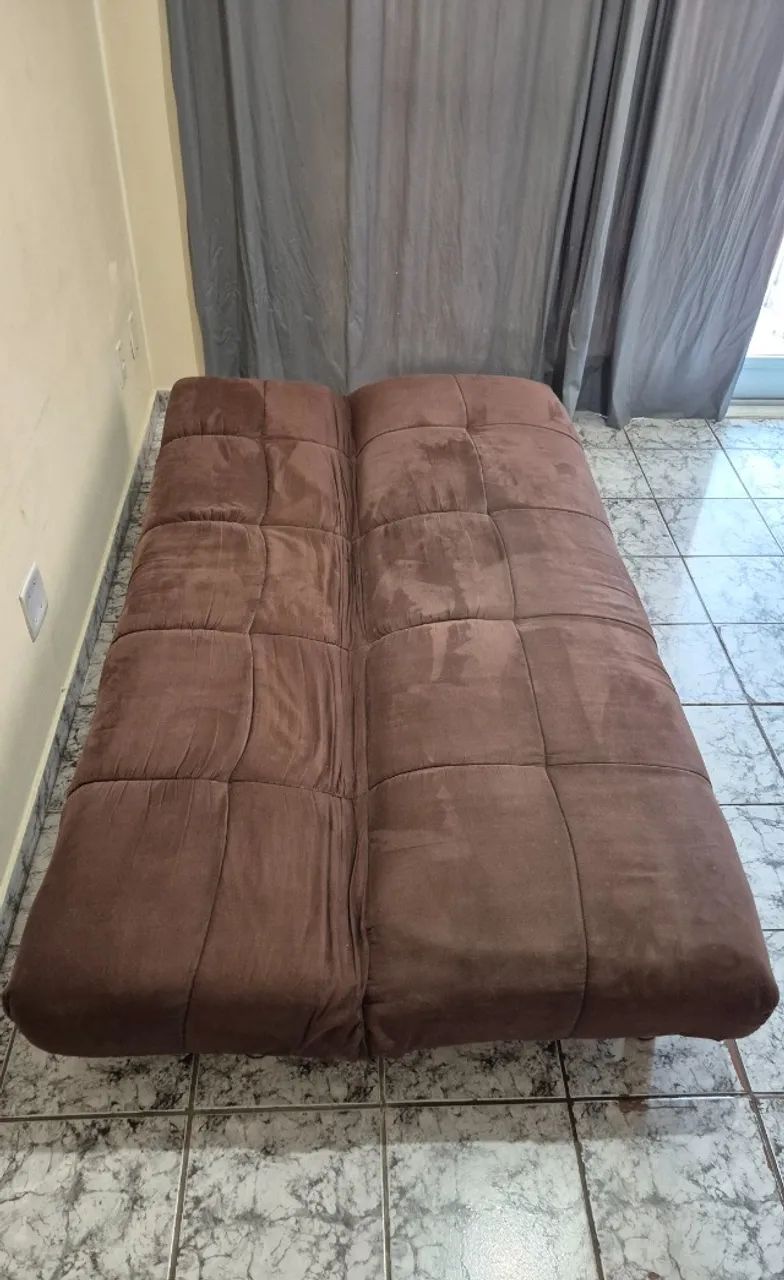 Sofá-Cama Casal Retrô Marrom - Foto 5