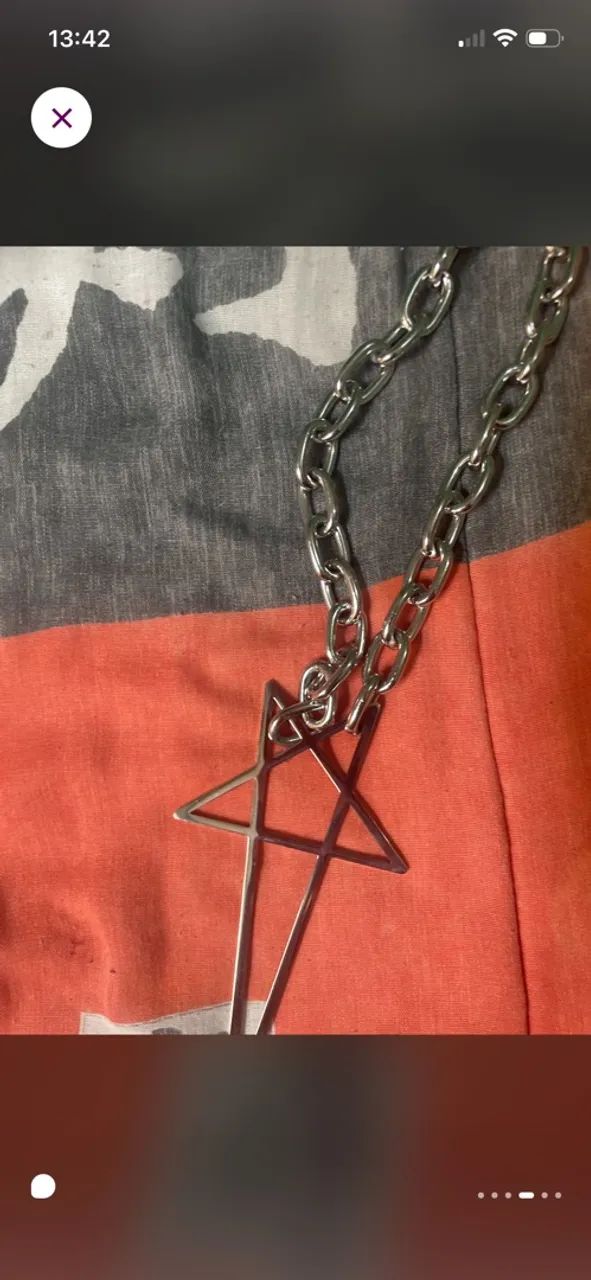 Colar Rick owens pentagrama - Foto 4