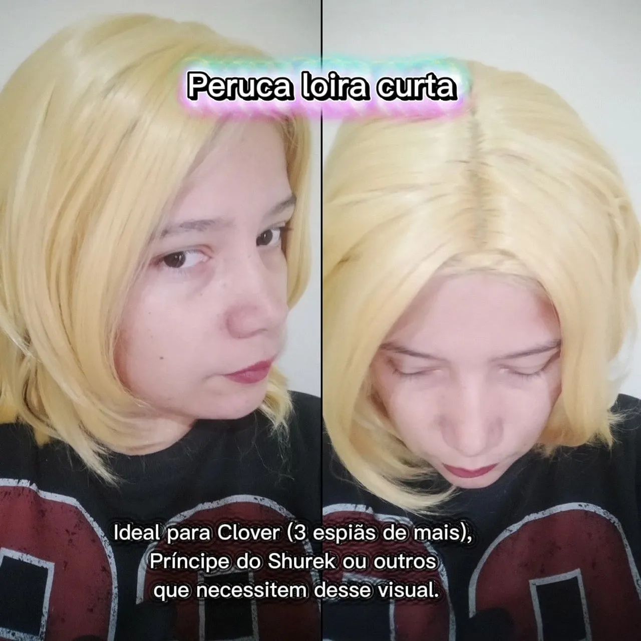 Peruca loira curta 