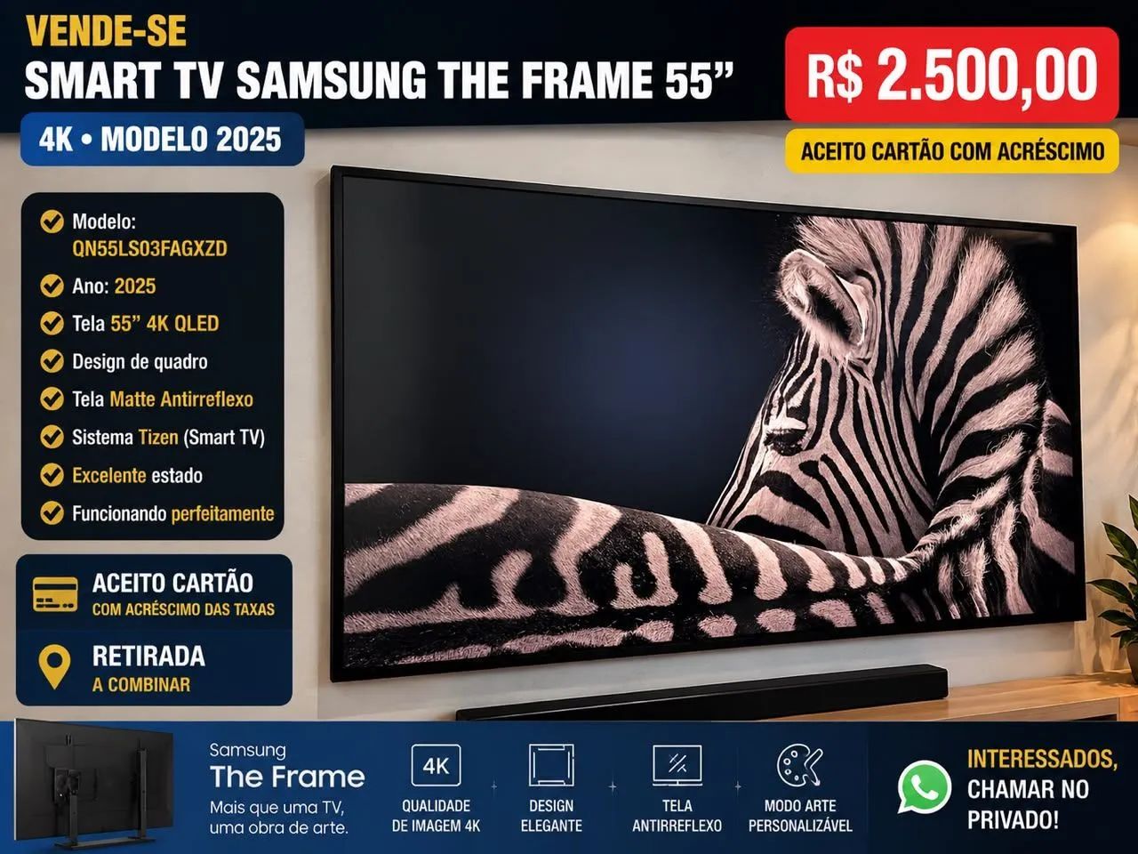 Smart tv 55 polegadas Samsung tv plus 