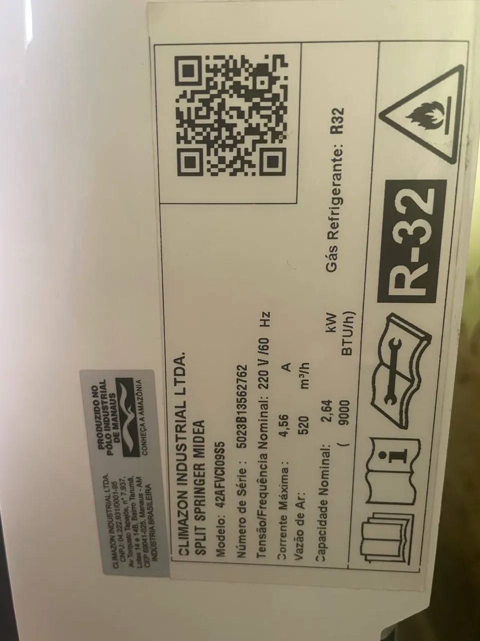 Ar condicionado Midea Split 9000 Btus
