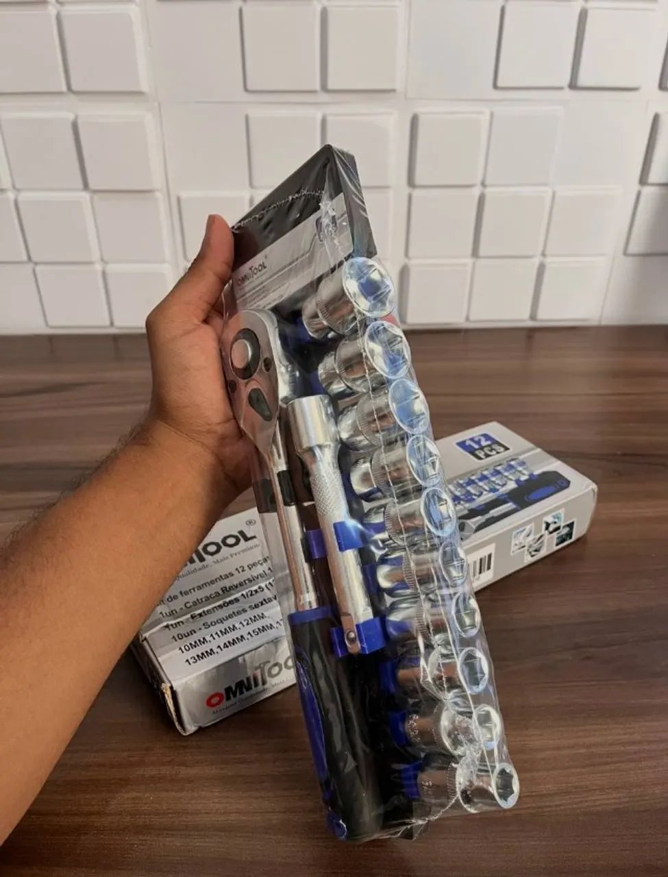 Jogo Soquetes 12 Peças 10 A 22mm Kit De Ferramentas Completo