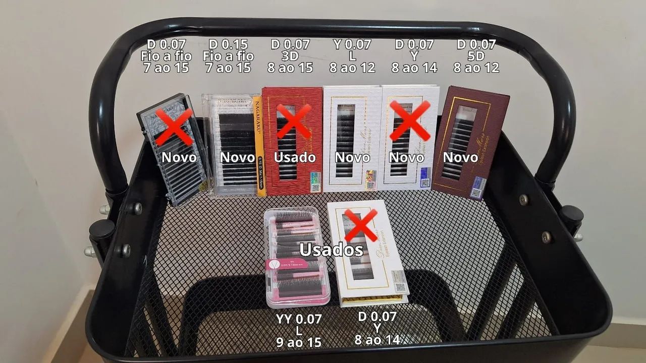 Carrinho com itens para fazer cílios - Foto 3