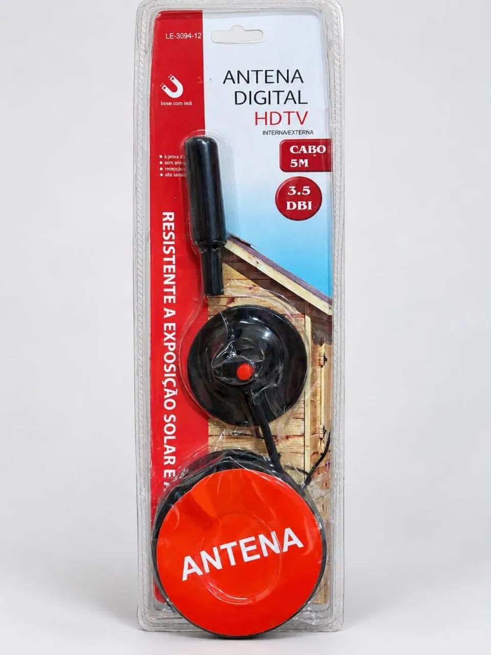 Antena Digital HDTV Interna e Externa com cabo de 5M
