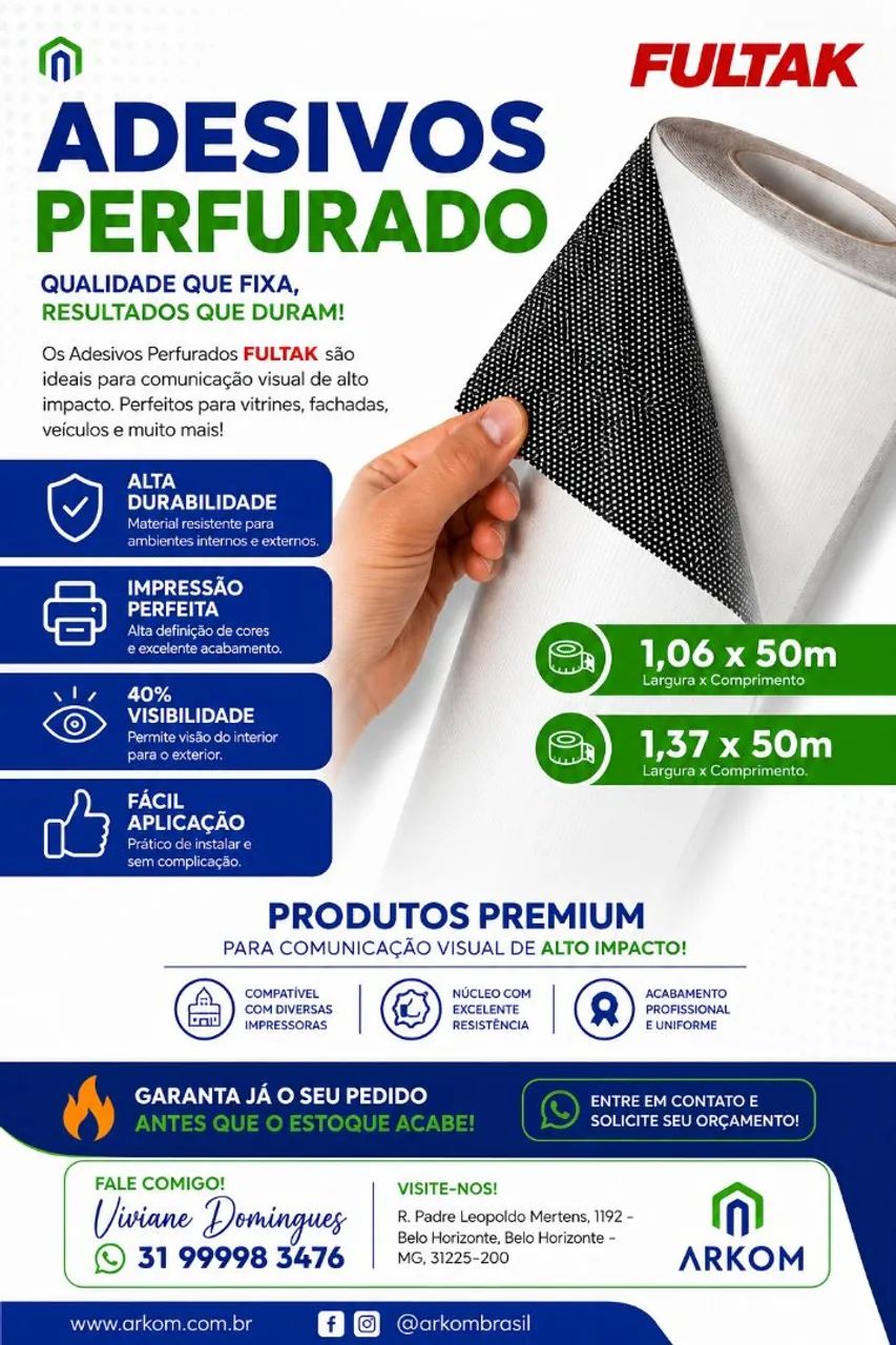 Adesivos Perfurados, Citru e tecidos para impressão digital 